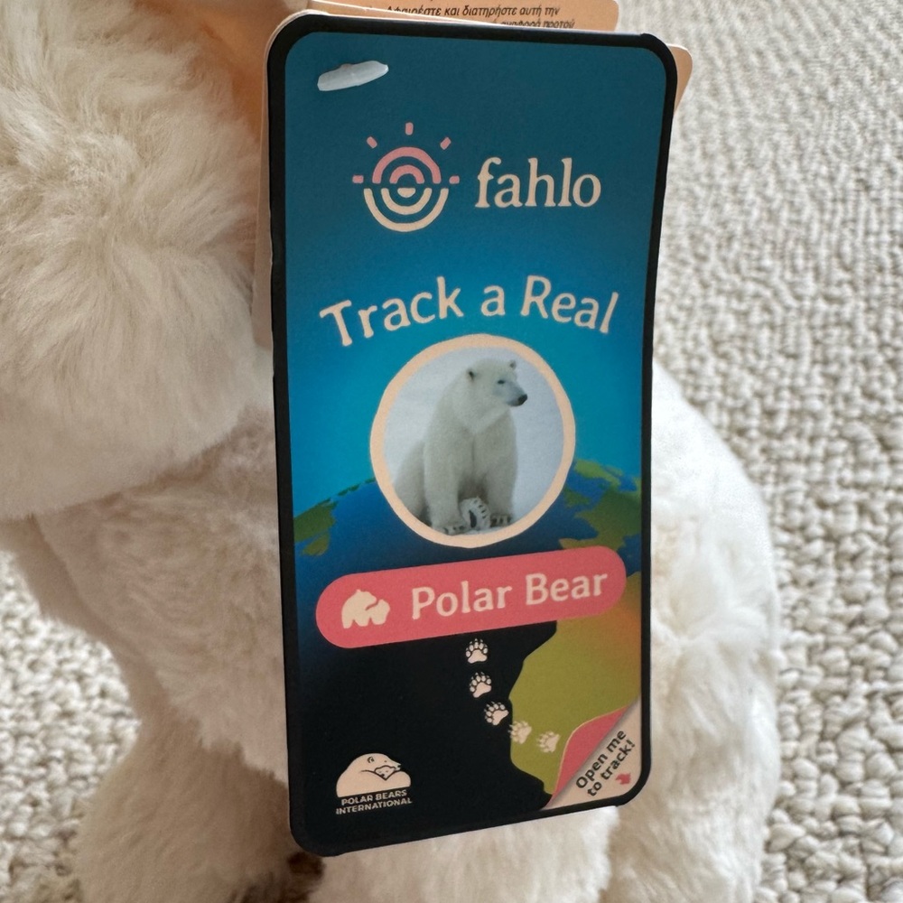 NWT Fahlo GPS Tracking Venture Polar Bear Plush Stuffed Animal - Picture 10 of 13
